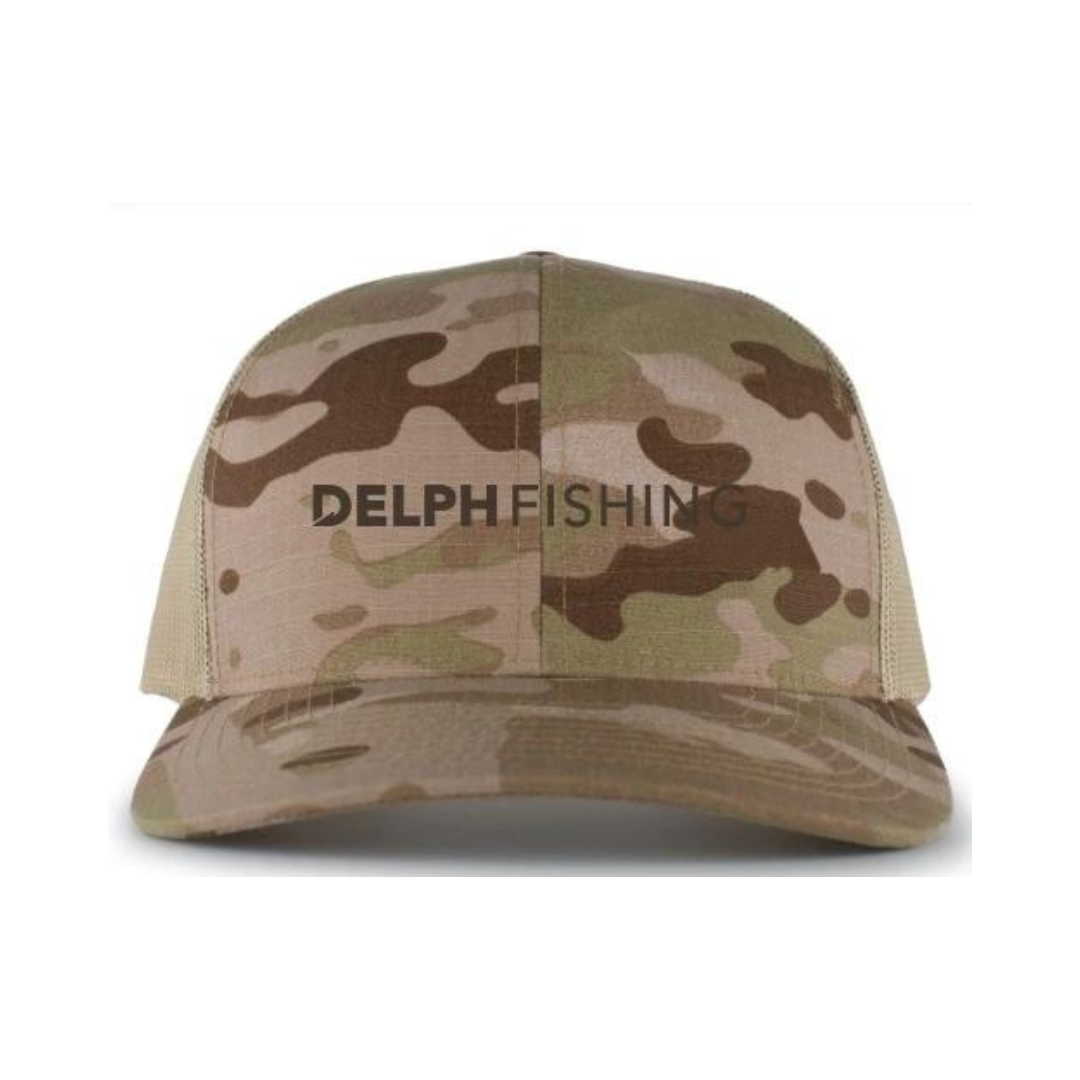 DELPH FISHING CAMO EMBROIDERED SNAPBACK HAT